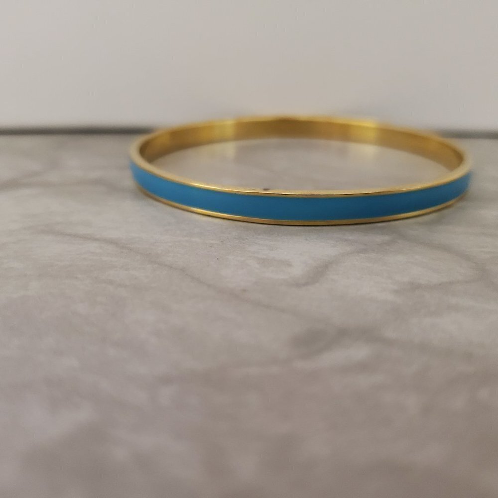 💙 Vintage Y2k 00s 2000's J. Crew Bright Spring Blue Skinny Bangle 💙 - Picture 4 of 8